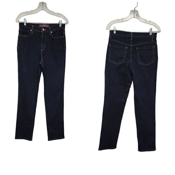 Gloria Vanderbilt Amanda Straight-Leg Dark Blue Jeans Size 6 - Picture 1 of 6